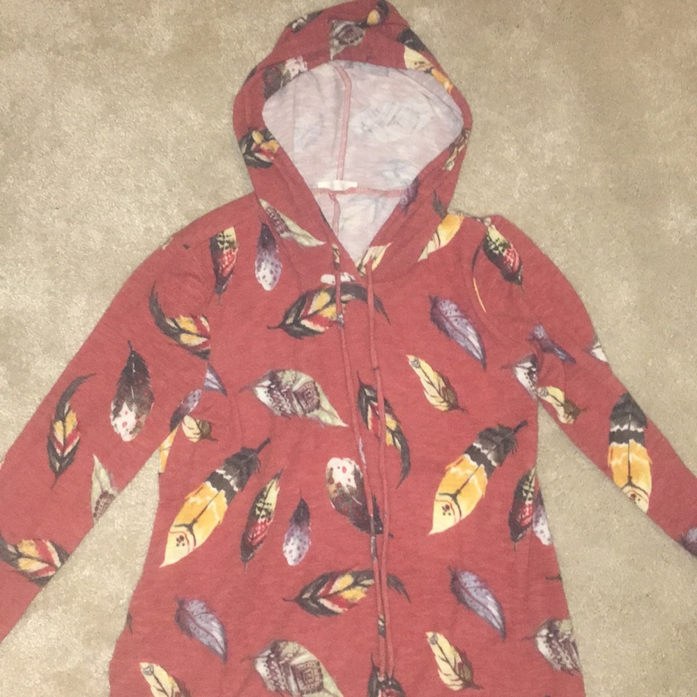 Orange Thin Feather Hoodie